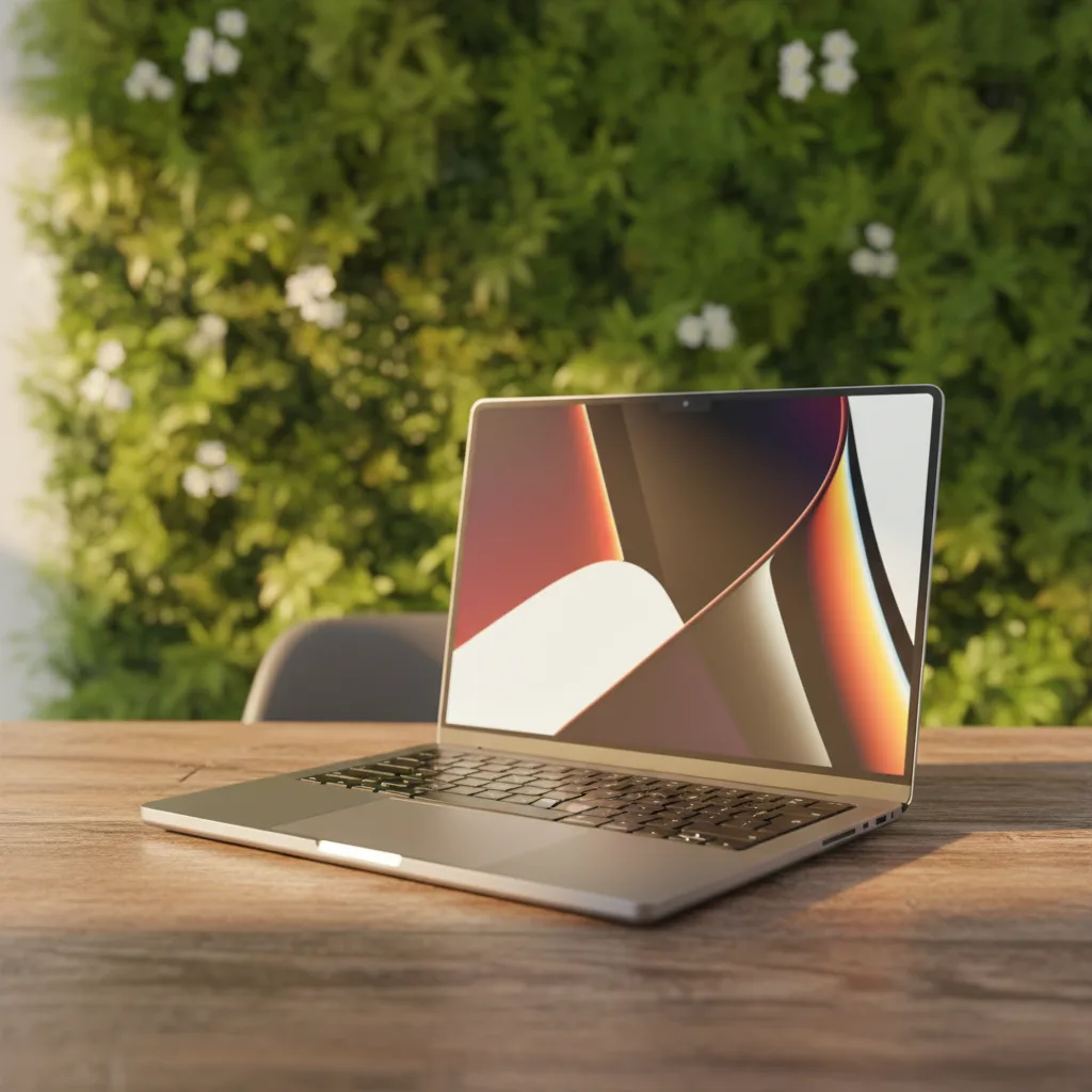 MacBook v přírodě